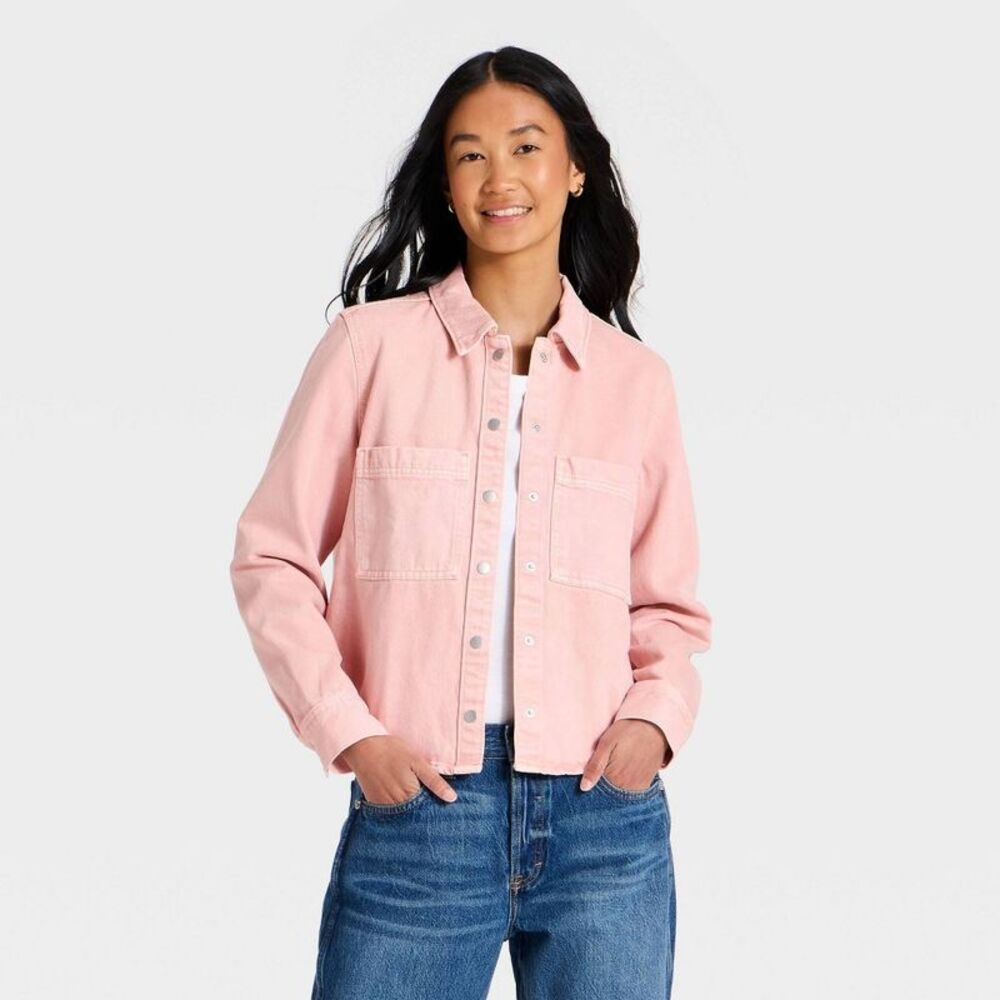 Women's Easy Denim Shirt - Universal Thread Pink S